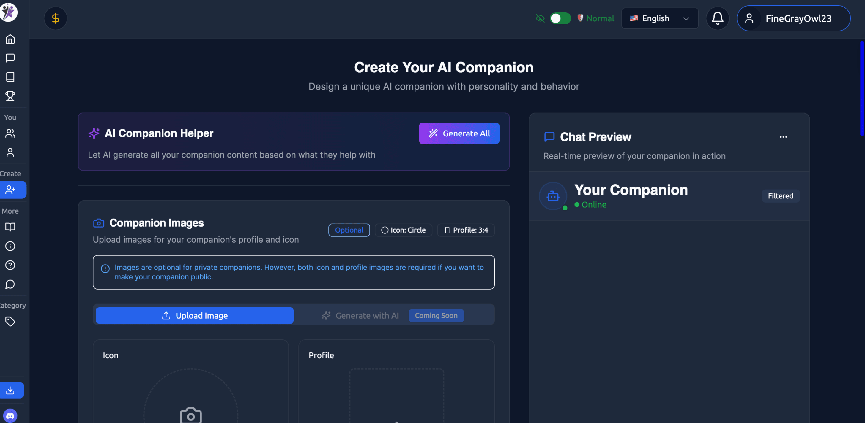 Screenshot of Create your AI companion guide from Ongkanon.com Screenshot of Create your AI companion guide from Ongkanon.com