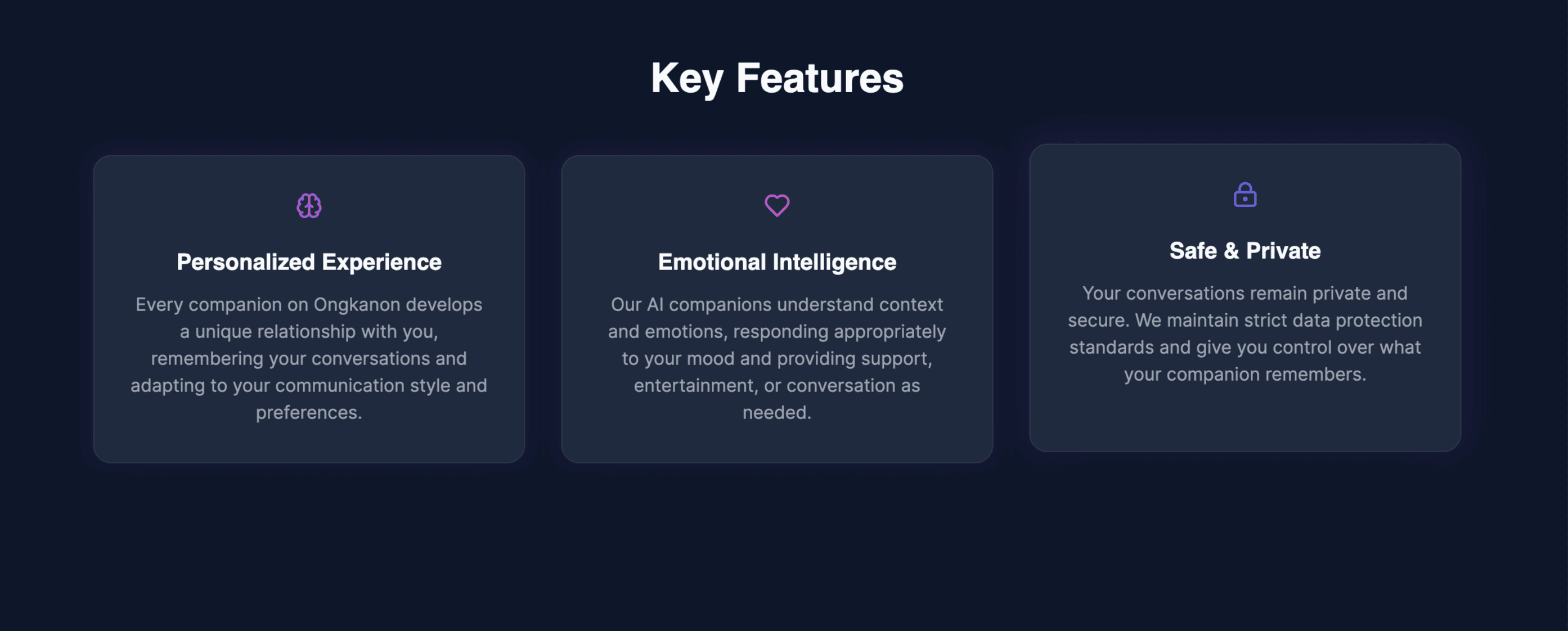 Screenshot of Key feature in Ongkanon about page Screenshot of Key feature in Ongkanon about page
